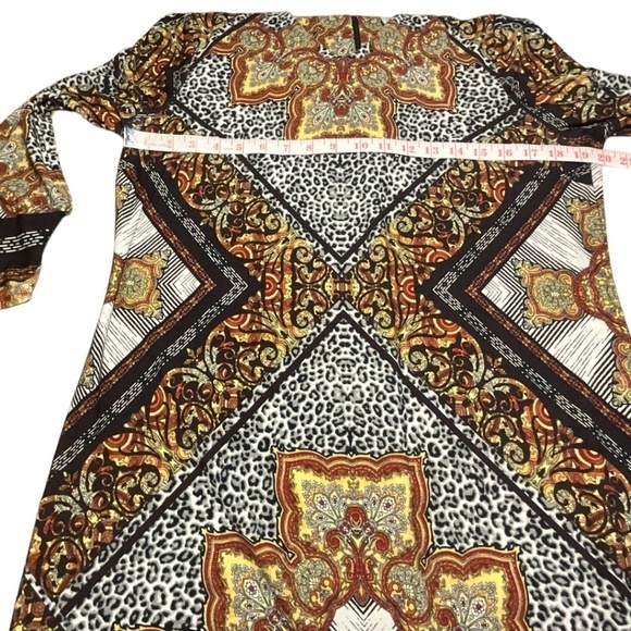 CHICO’S Animal Paisley Medallion Dress Bracelet Flared Long Sleeve US Sz L - Picture 6 of 10